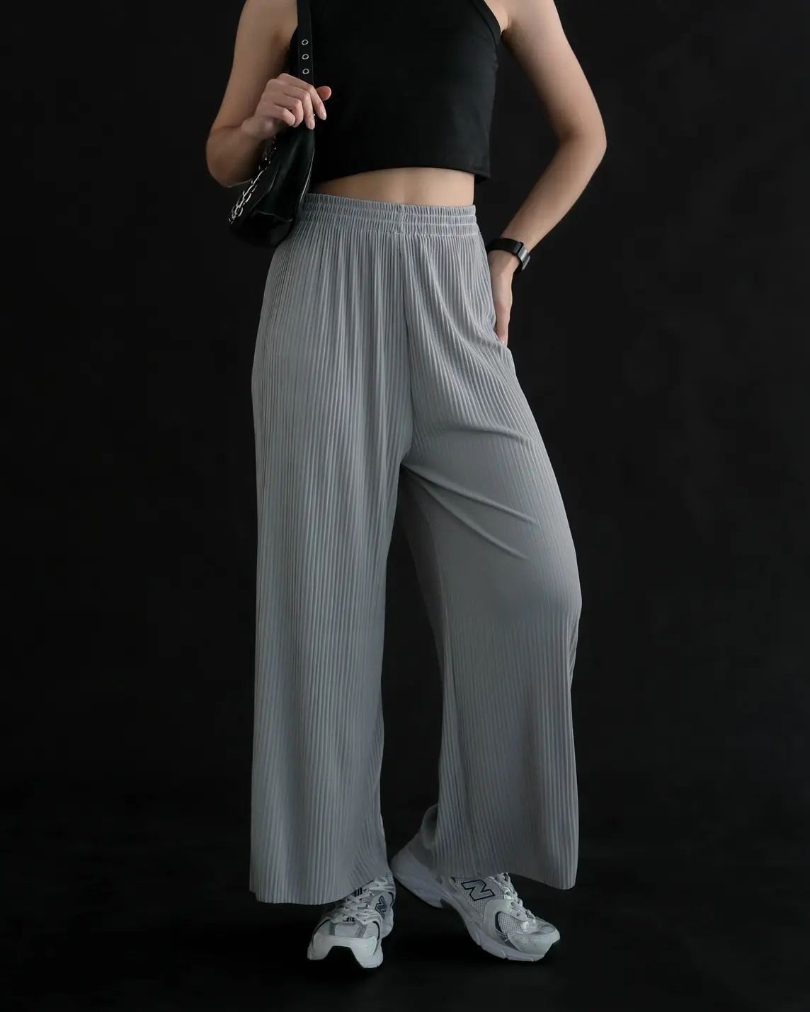 Ayeisha Plisket Pants Kode 130 Light Grey - Image 2