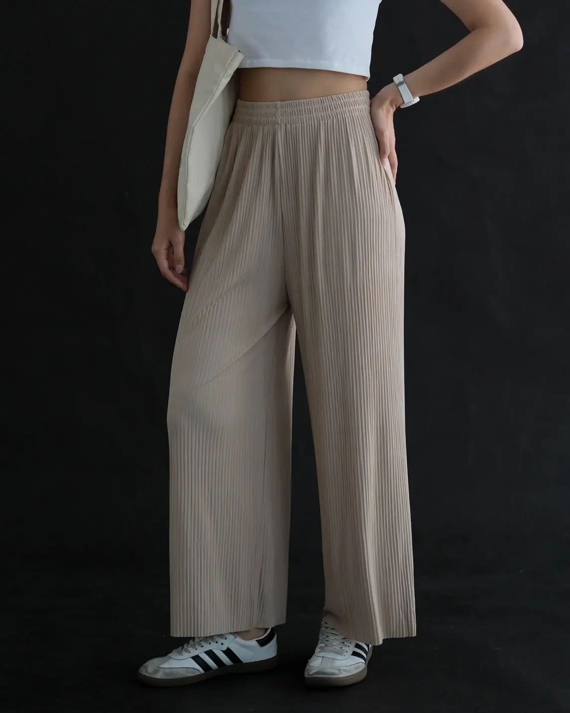 Ayeisha Plisket Pants Kode 130 Cream - Image 2