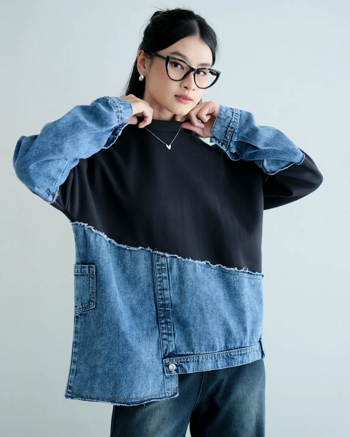 Balea Denim Shirt Kode 4139 Black - Image 2