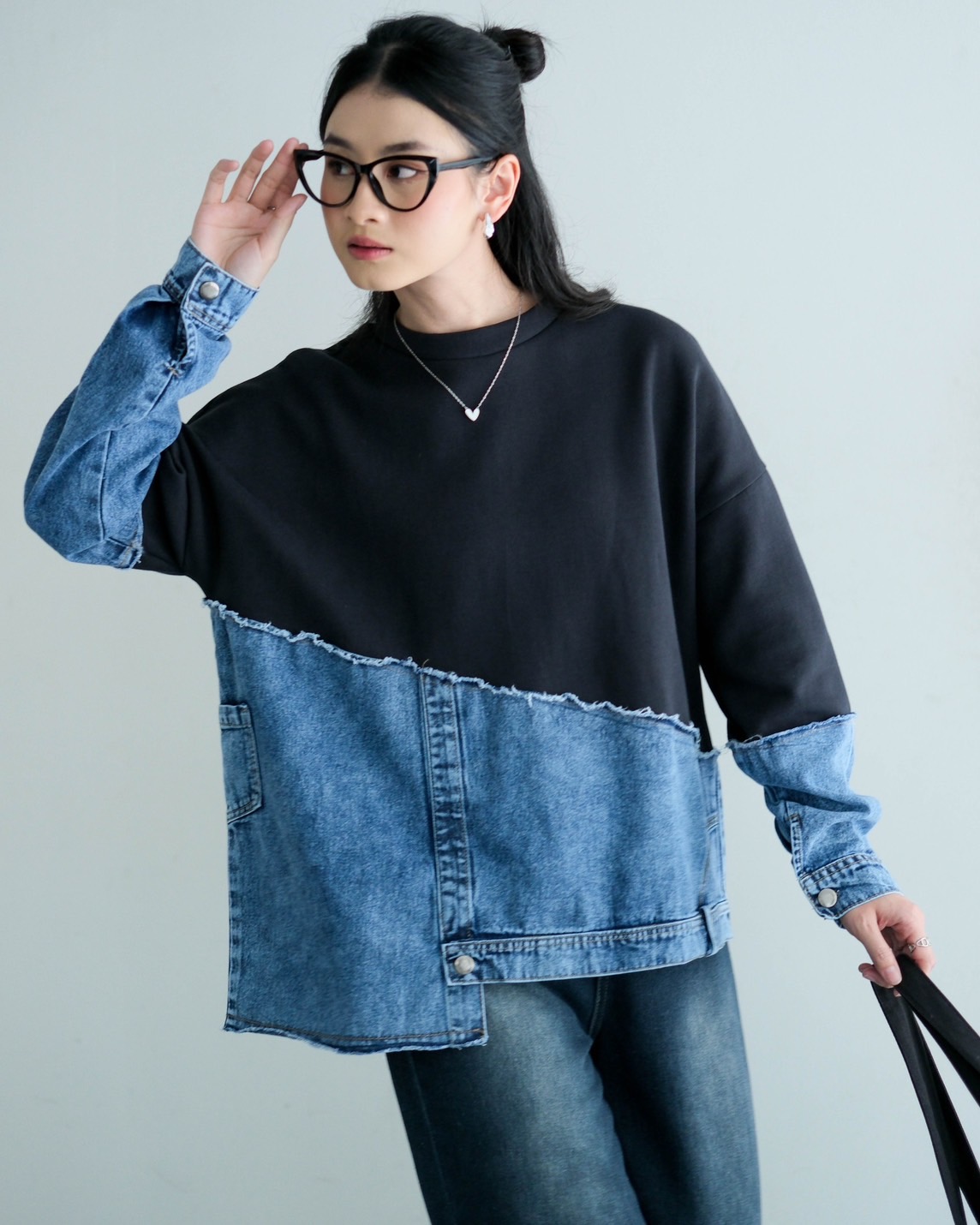 Balea Denim Shirt Kode 4139 Black - Image 3