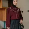 Bazlia Shirt Kode 80079 Maroon - Image 2