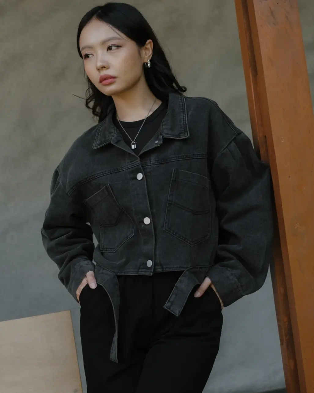 Daniya Denim Jacket Kode 243A Ash Grey - Image 2