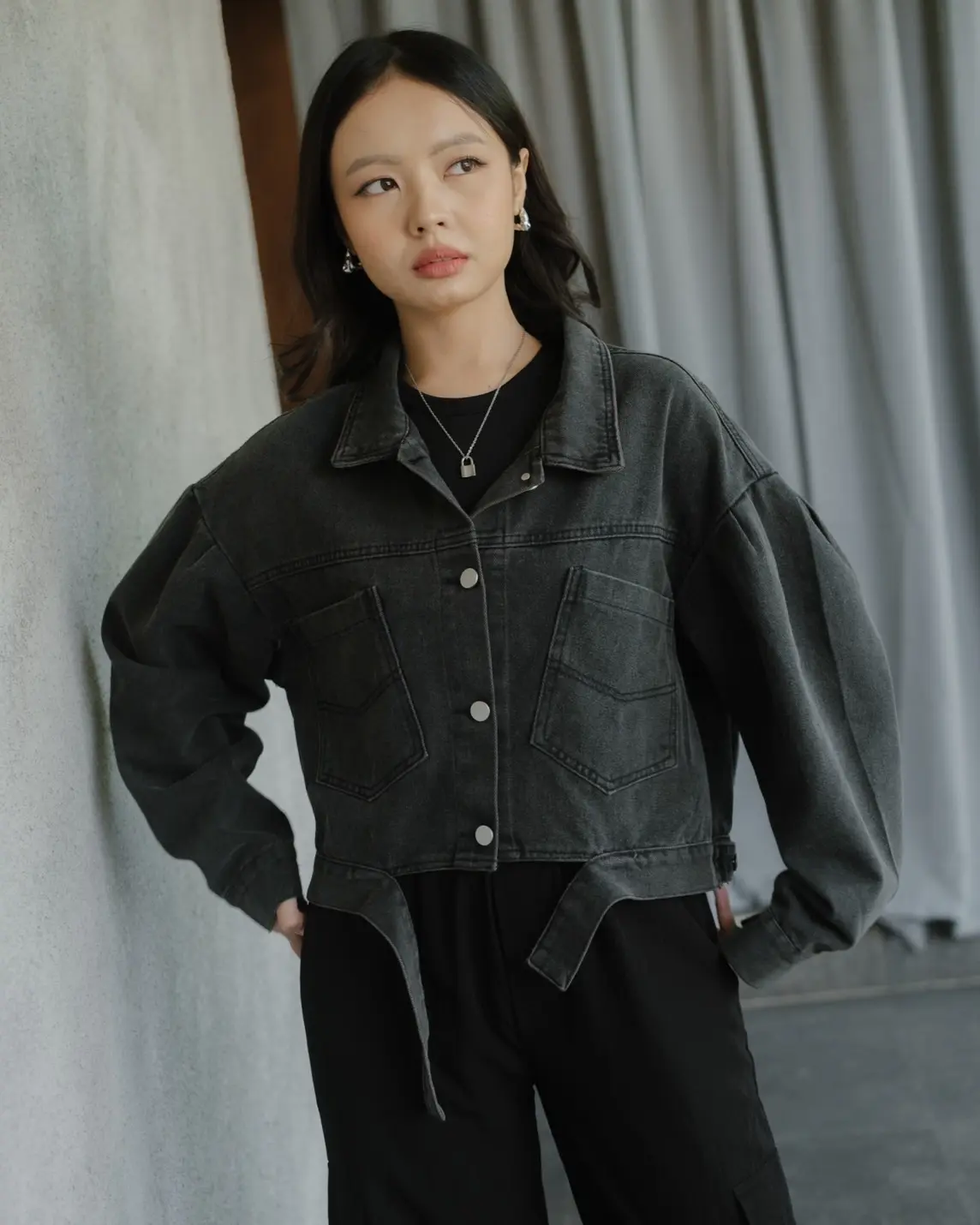 Daniya Denim Jacket Kode 243A Ash Grey