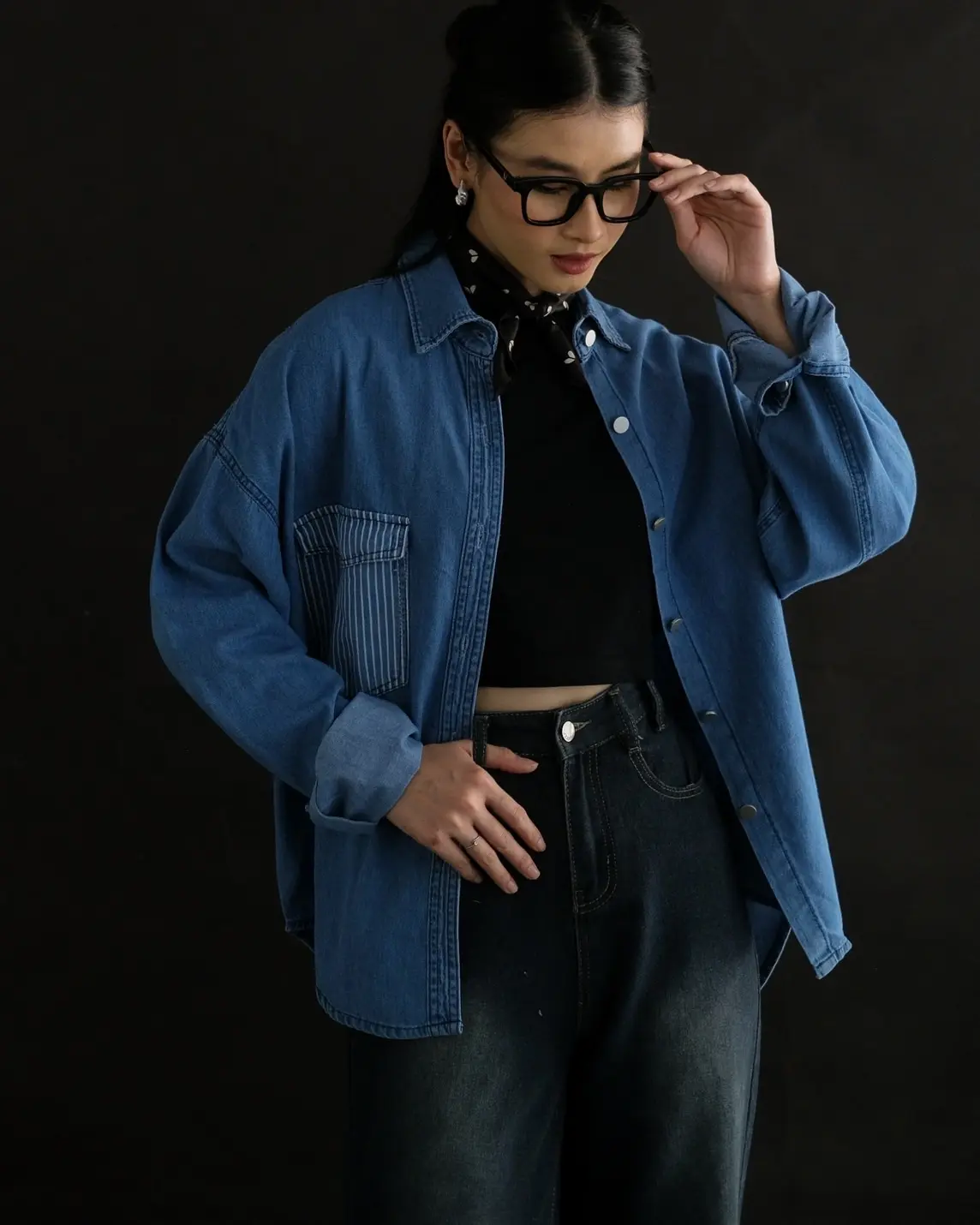 Eziya Denim Shirt Kode R054-1 Medium Blue - Image 3