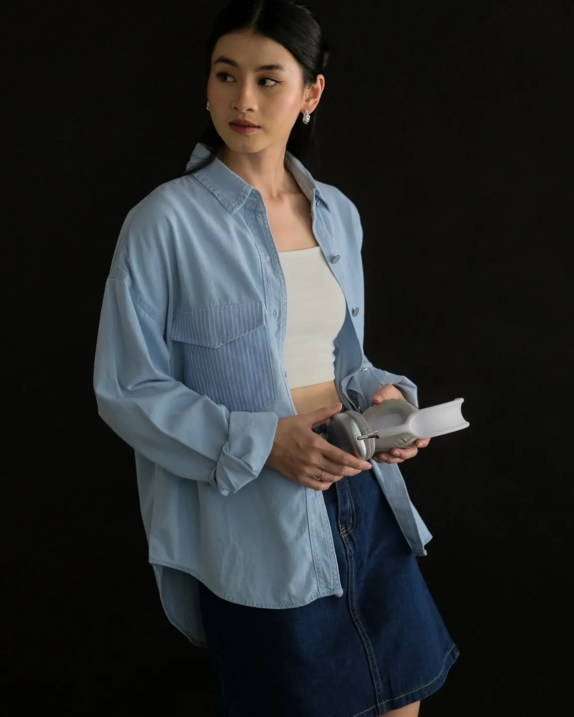 Eziya Denim Shirt Kode R054-1 Light Blue - Image 3
