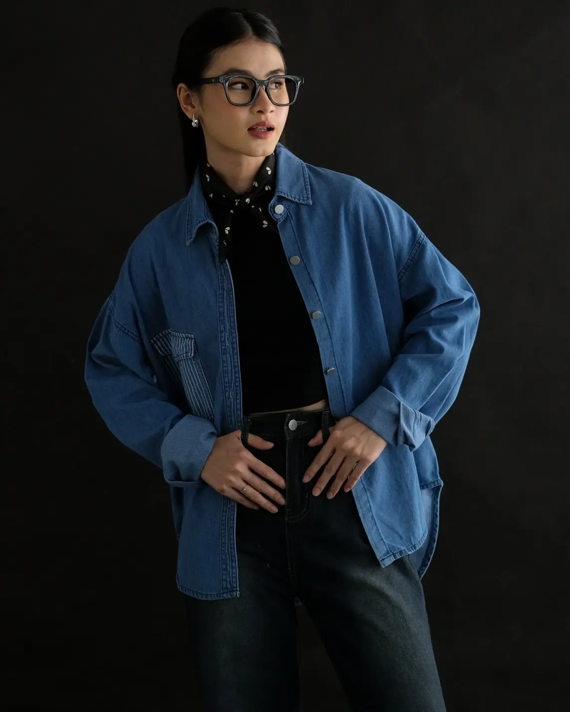 Eziya Denim Shirt Kode R054-1 Medium Blue - Image 2