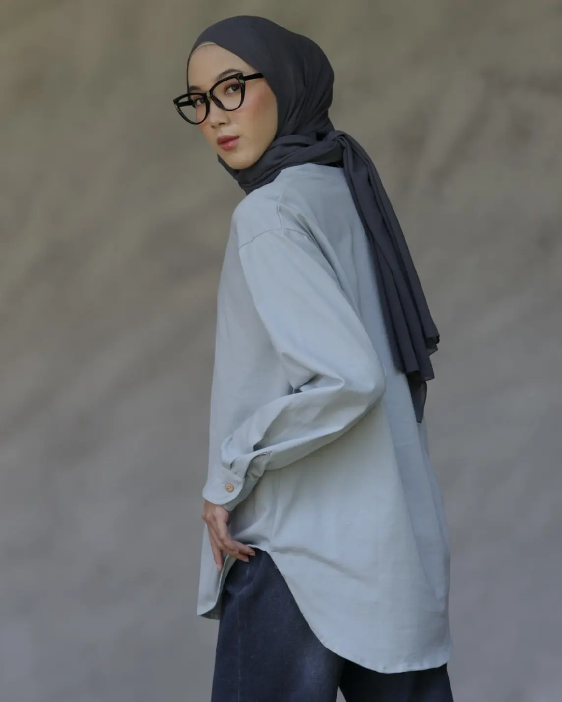 Farida Longsleeve Kode 4239 Light Grey - Image 2