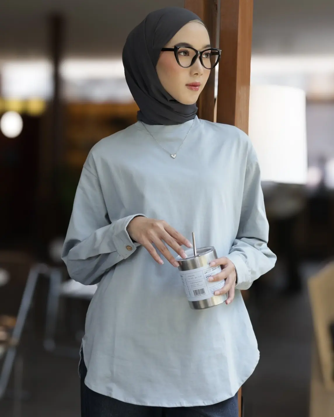 Farida Longsleeve Kode 4239 Light Grey