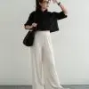 Fatima Plisket Pants Kode 410 Ivory - Image 3