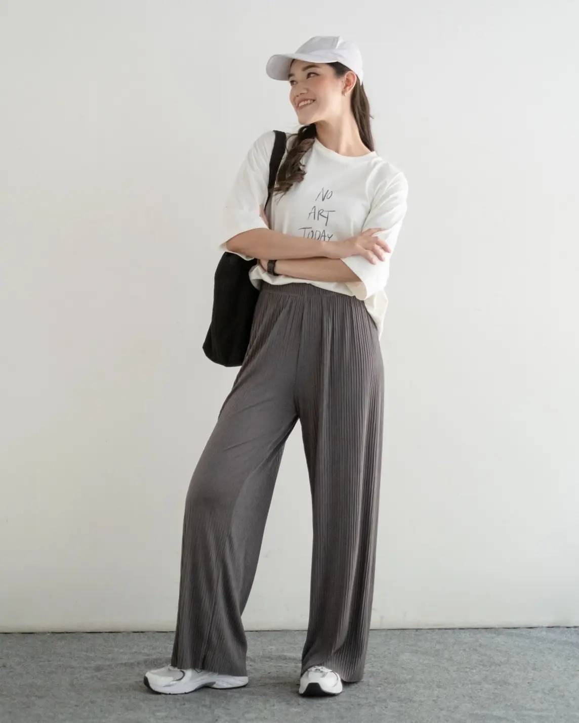 Fatima Plisket Pants Kode 410 Grey - Image 3
