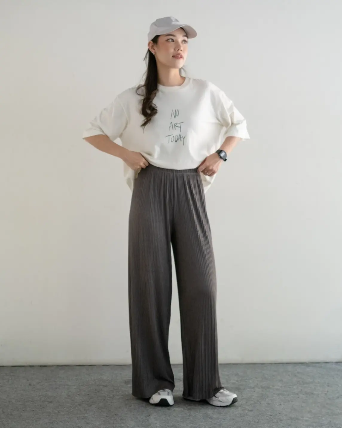 Fatima Plisket Pants Kode 410 Grey - Image 2