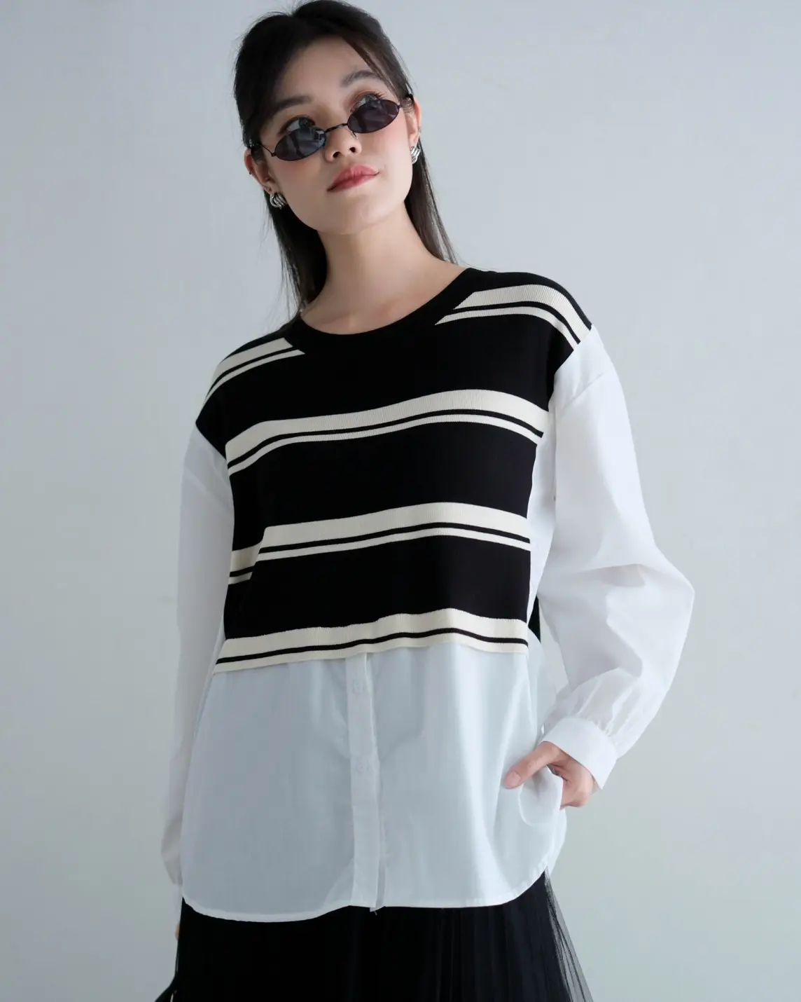 Fizva Stripe Longsleeve Kode 155B Broken White
