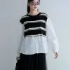 Fizva Stripe Longsleeve Kode 155B Broken White - Image 2