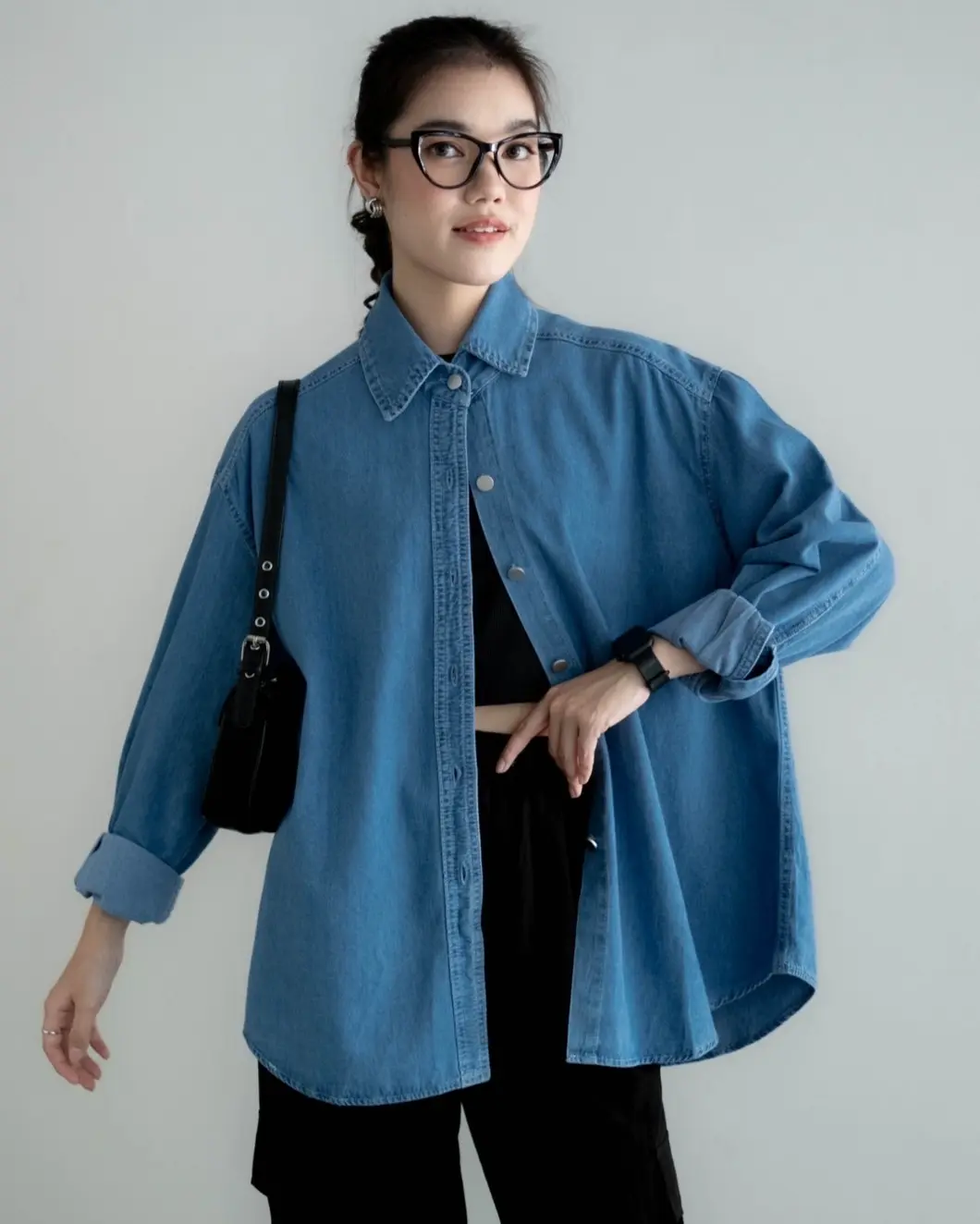 Galavi Denim Shirt Kode R050-1 Dark Blue
