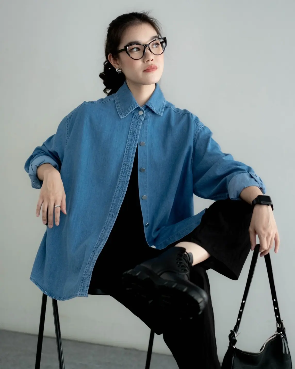 Galavi Denim Shirt Kode R050-1 Dark Blue - Image 2