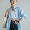 Galavi Denim Shirt Kode R050-1 Light Blue