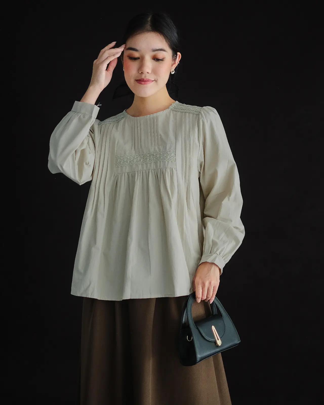 Harlen Blouse Kode 8A Khaki