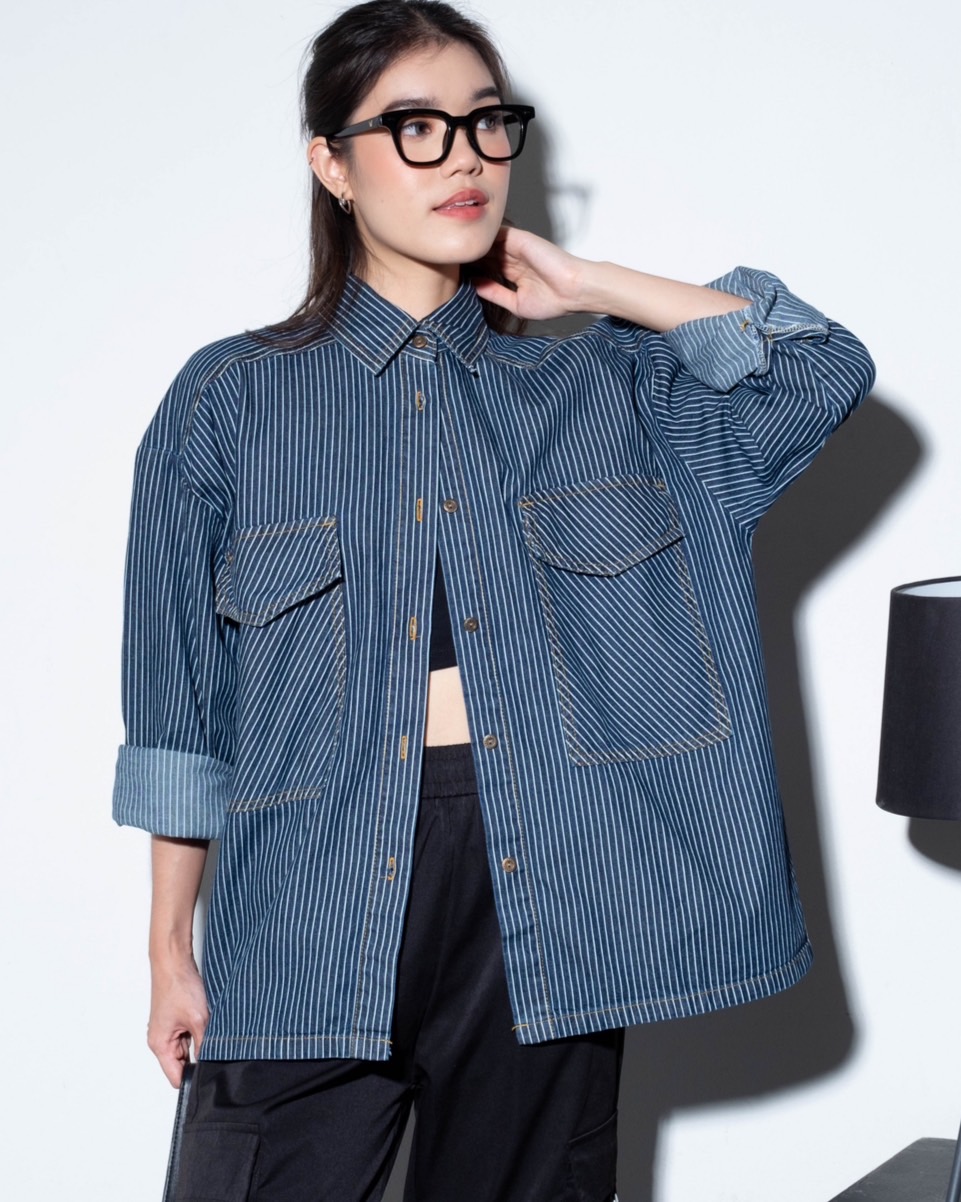 Ivanshi Denim Jacket Kode Q1052 Dark Blue