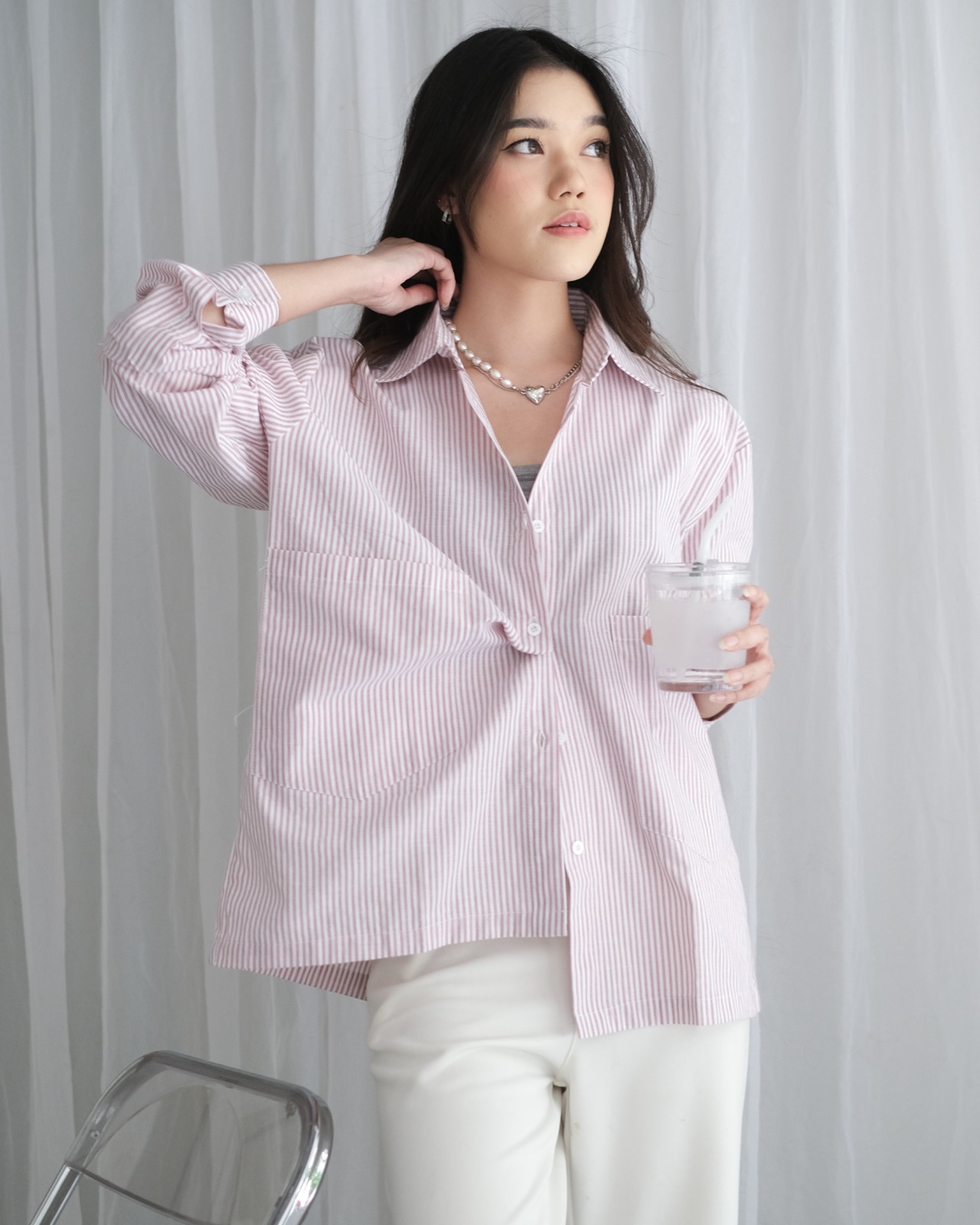 Malirha Oversize Shirt Pink