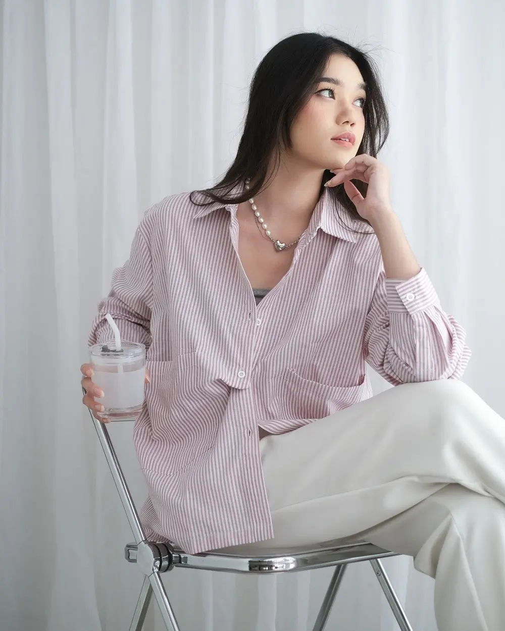 Alternative view of Malirha Oversize Shirt Pink