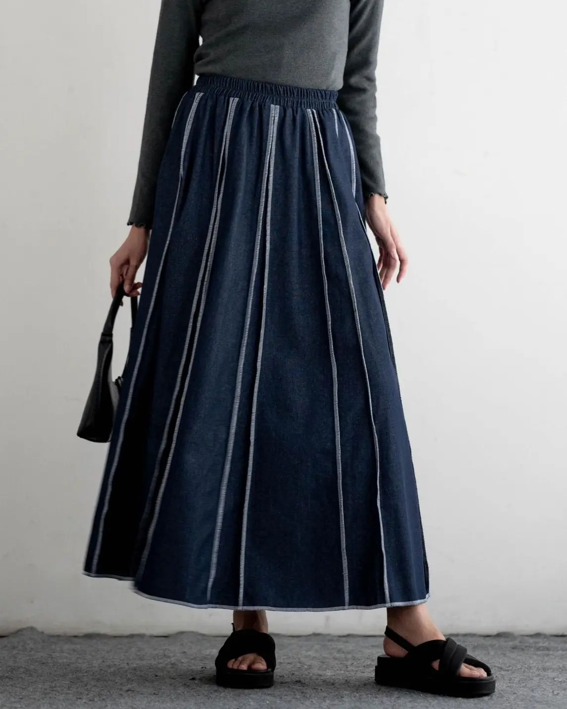 Nuke Maxi Skirt Blue Denim