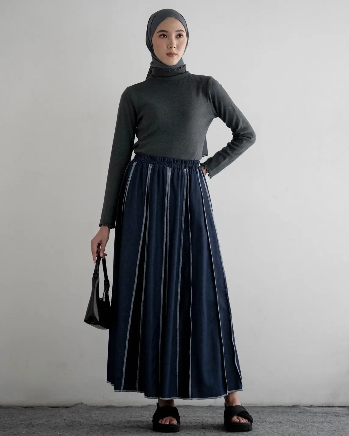 Nuke Maxi Skirt Blue Denim - Image 3
