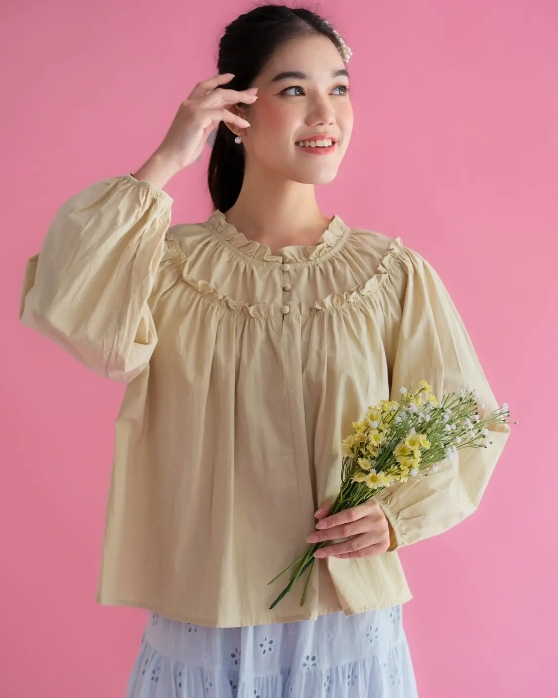 Palavi Blouse Kode 10A Cream