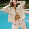 Pierre Denim Jacket Beige - Image 2