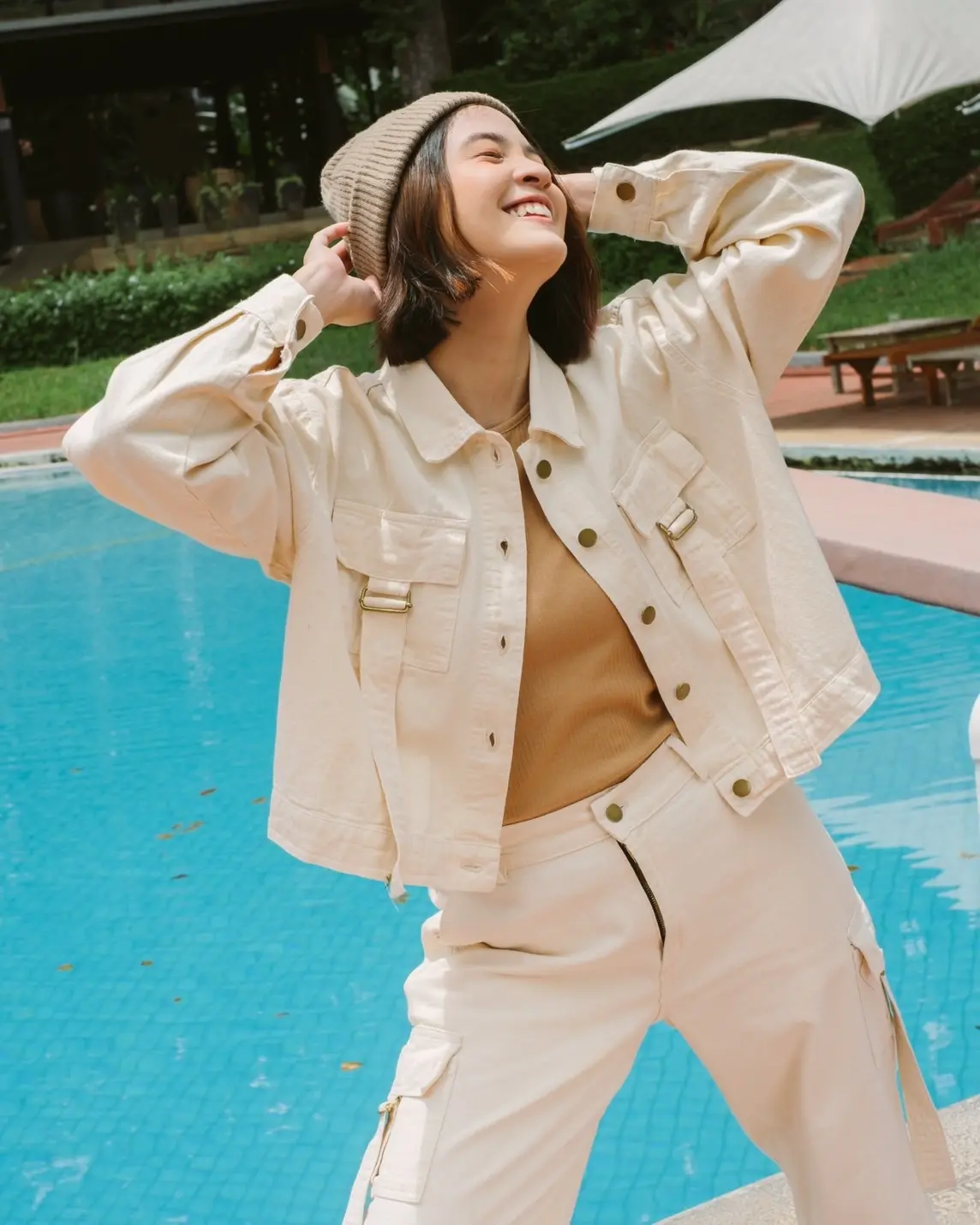 Pierre Denim Jacket Beige - Image 2