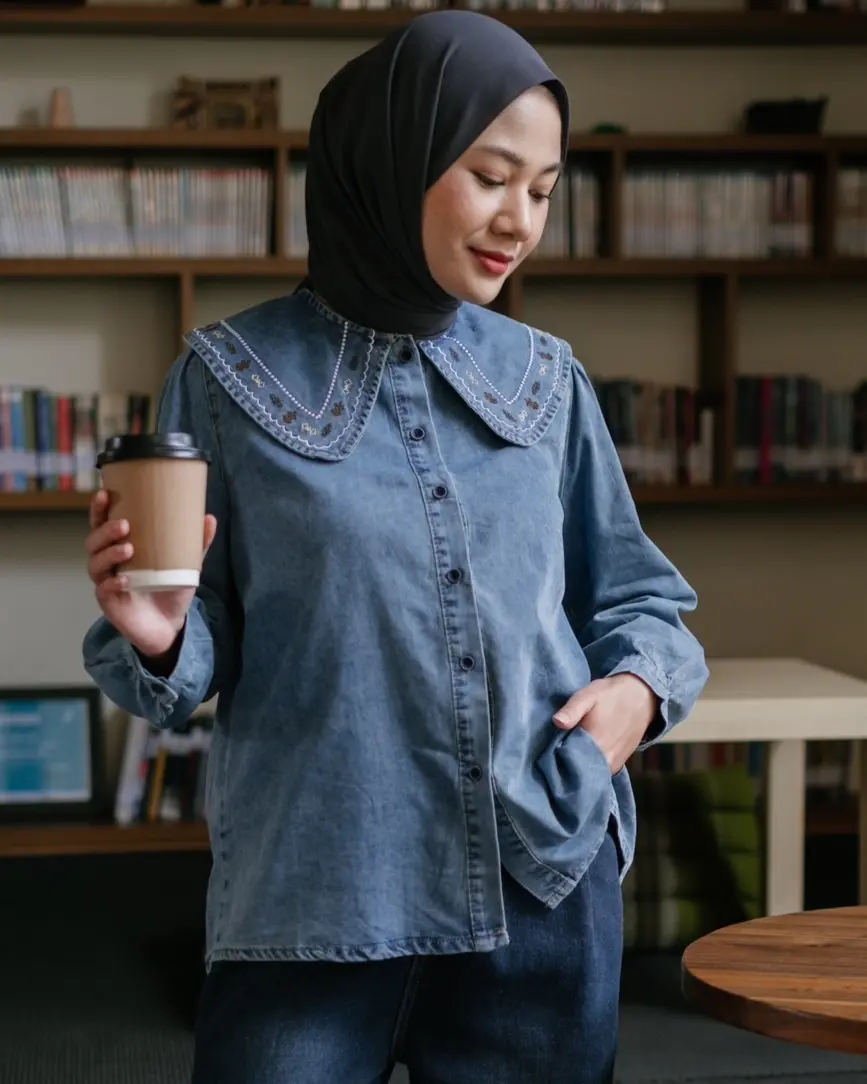 Piruza Denim Shirt Kode 63A Medium Blue - Image 2