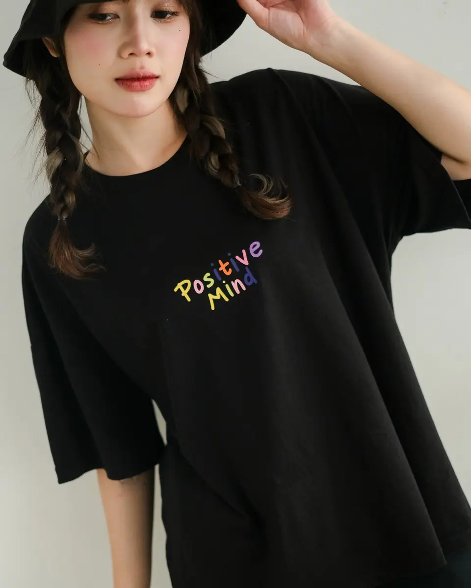 Positive Mind T-Shirt Black - Image 2