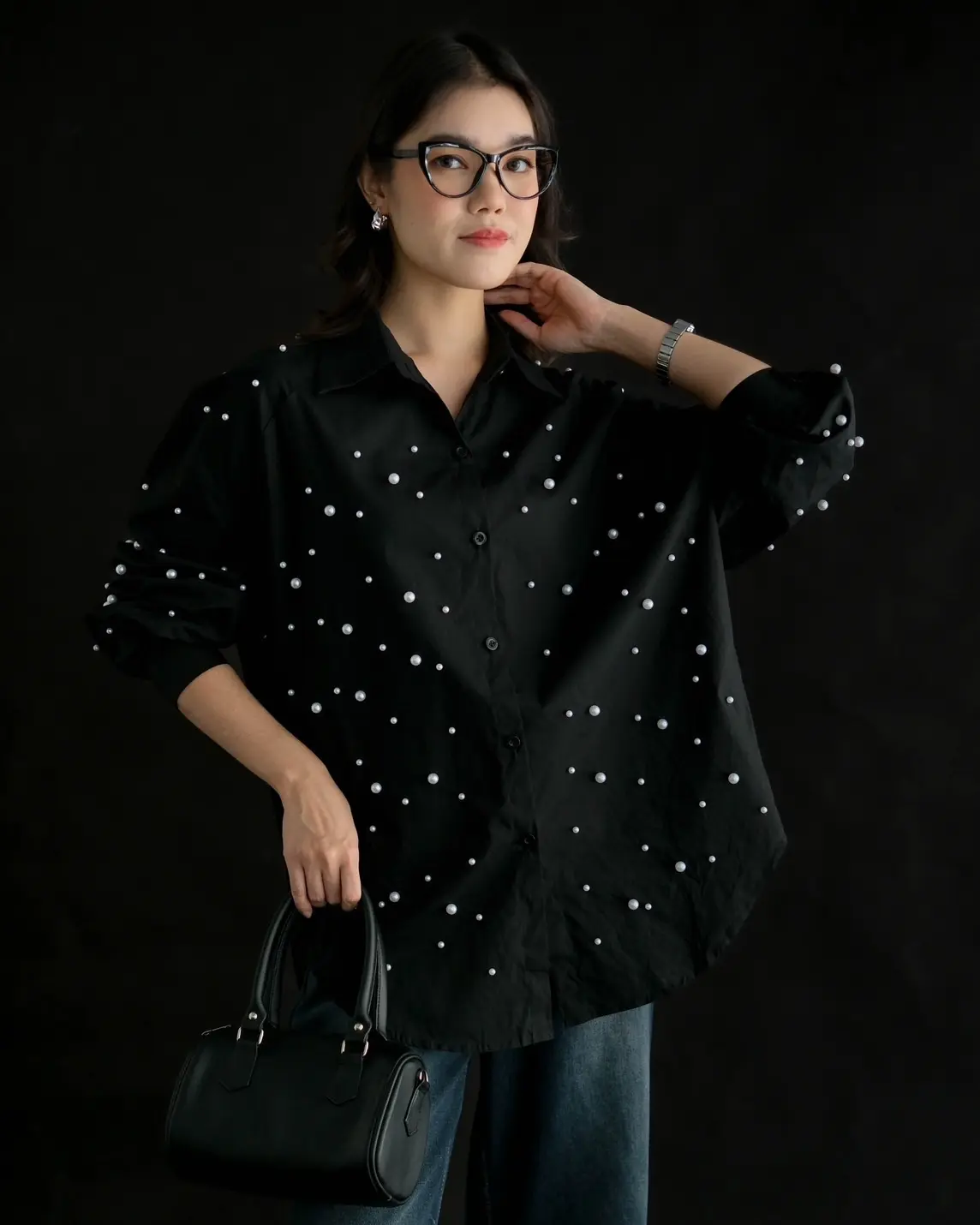 Qanita Shirt Kode 241A Black - Image 3