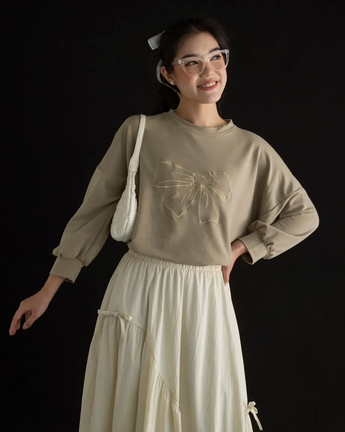 Ribbon Sweater Grey - Image 2