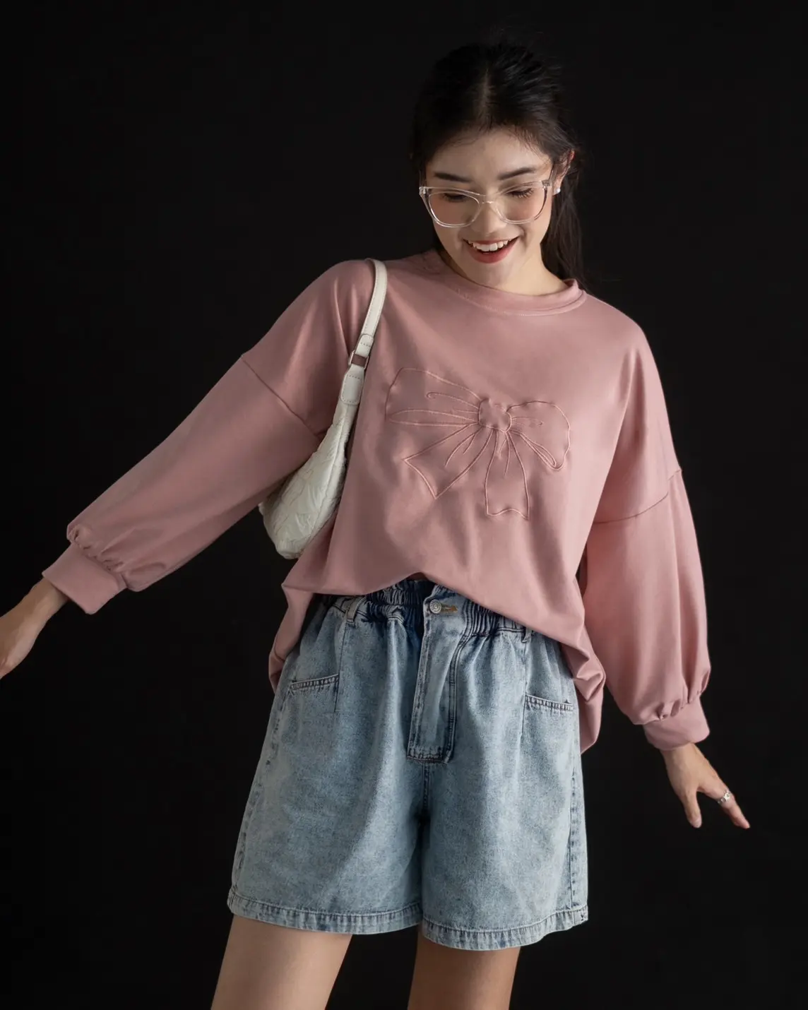 Ribbon Sweater Pink - Image 3