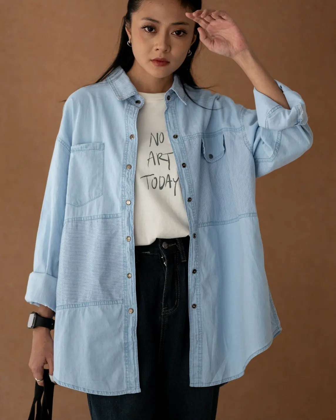 Ritvi Denim Shirt Kode 162A Light Blue - Image 4