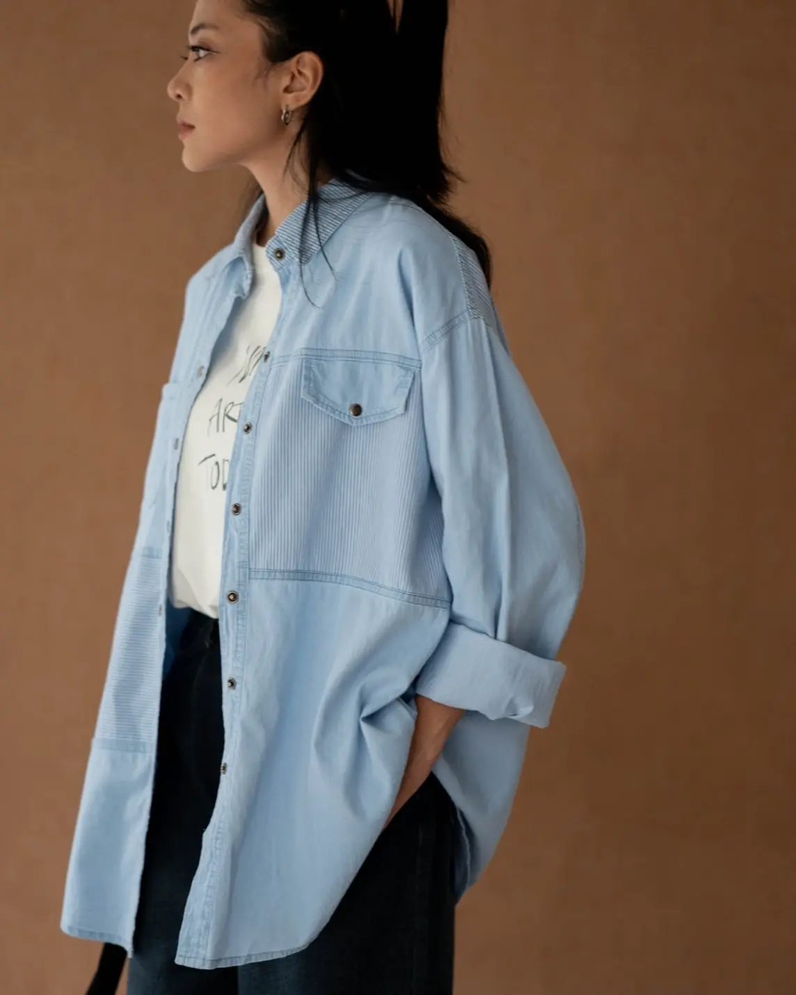 Ritvi Denim Shirt Kode 162A Light Blue - Image 3