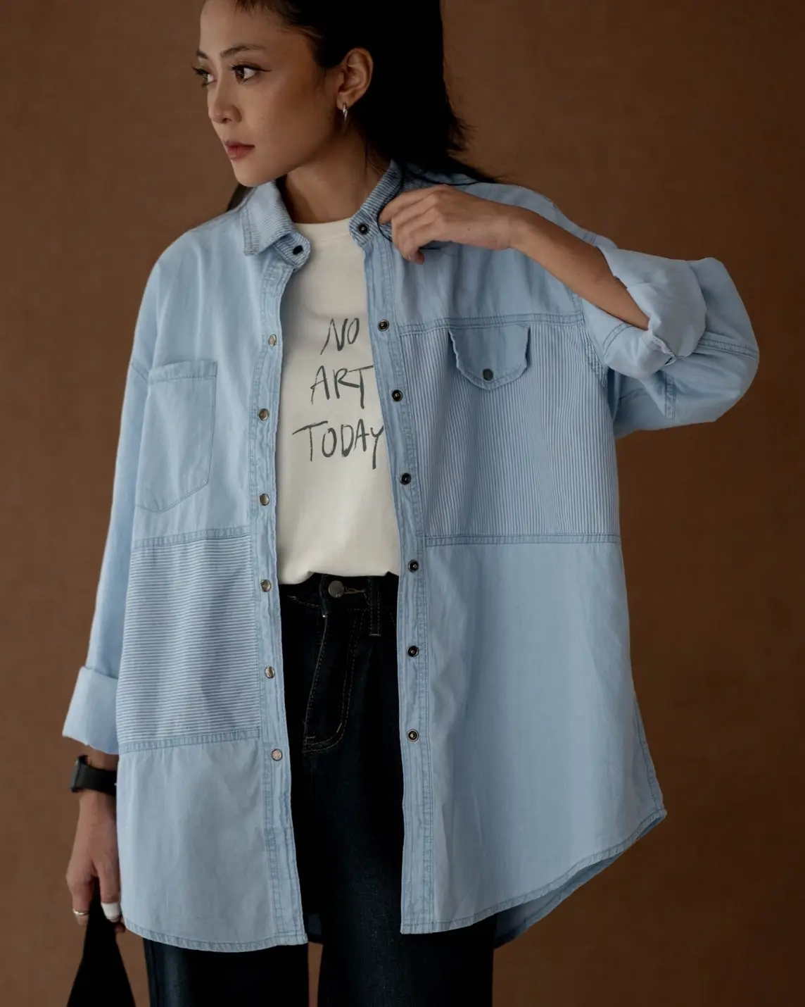 Ritvi Denim Shirt Kode 162A Light Blue - Image 5