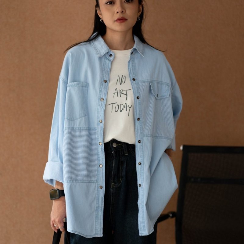 Ritvi Denim Shirt Kode 162A Light Blue