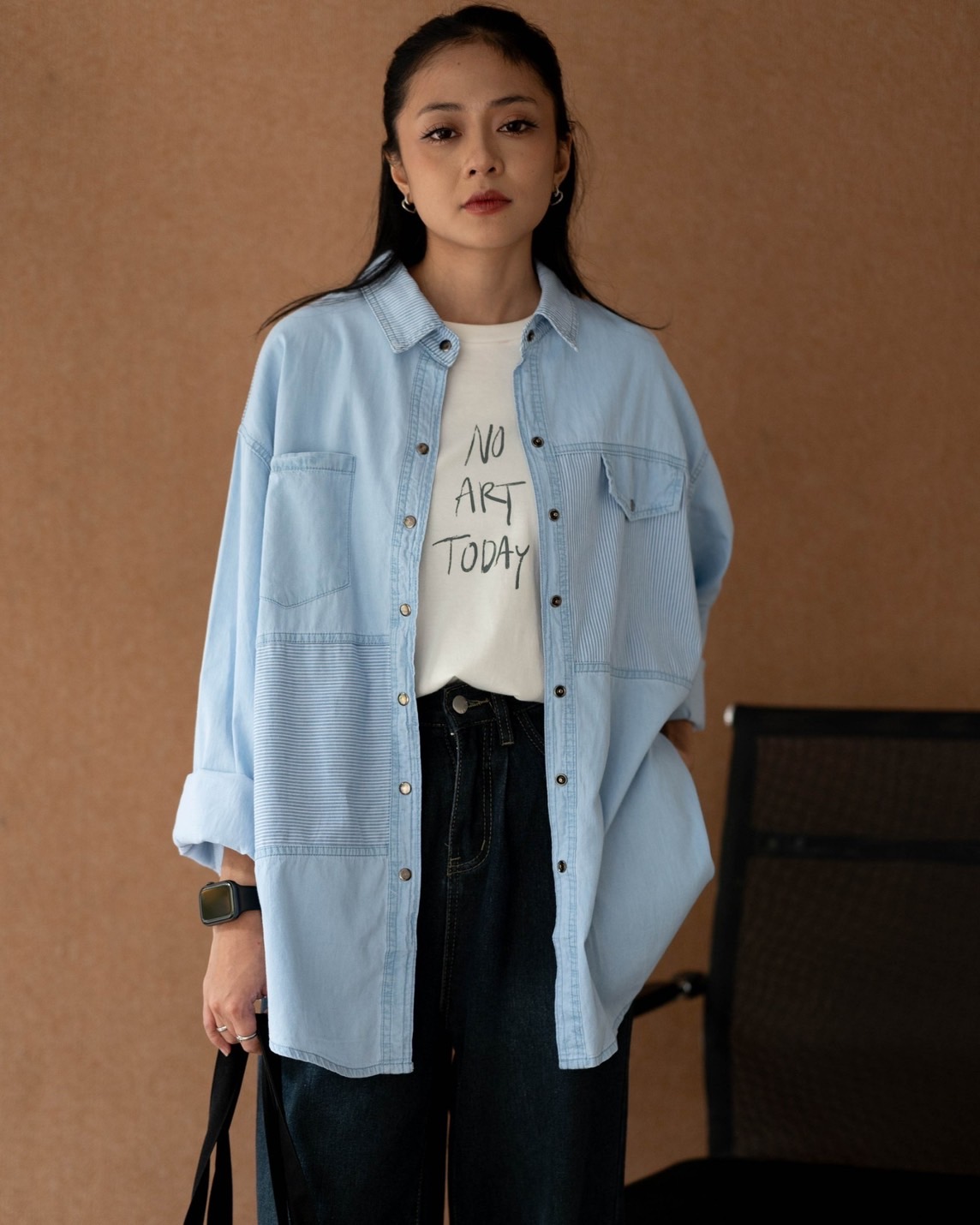 Ritvi Denim Shirt Kode 162A Light Blue