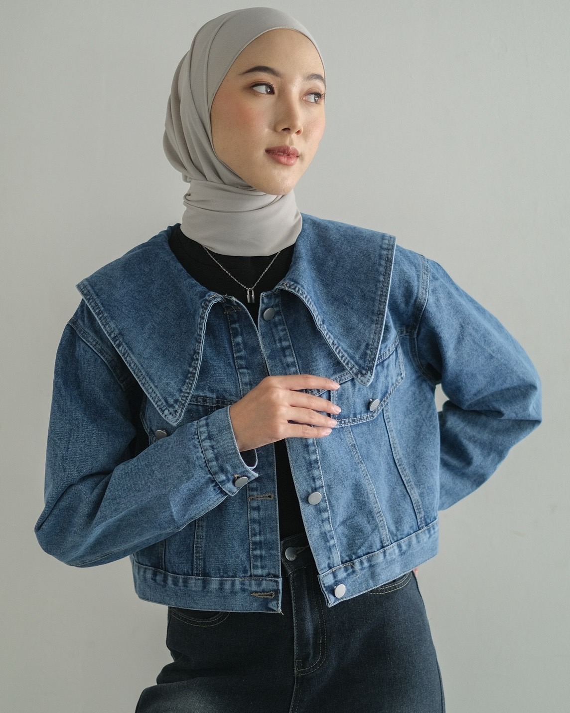 Saliza Denim Jacket Kode 242A Medium Blue - Image 3