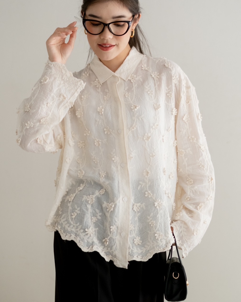Trisya Shirt Kode 97 Ivory - Image 4