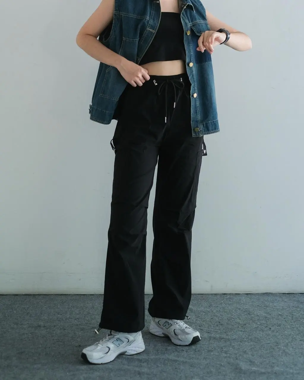 Yafie Cargo Pants Kode 143A Black - Image 2