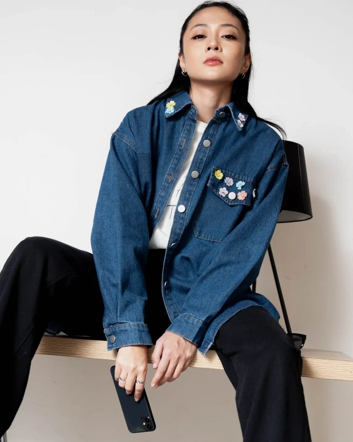 Yasfa Denim Shirt Dark Blue