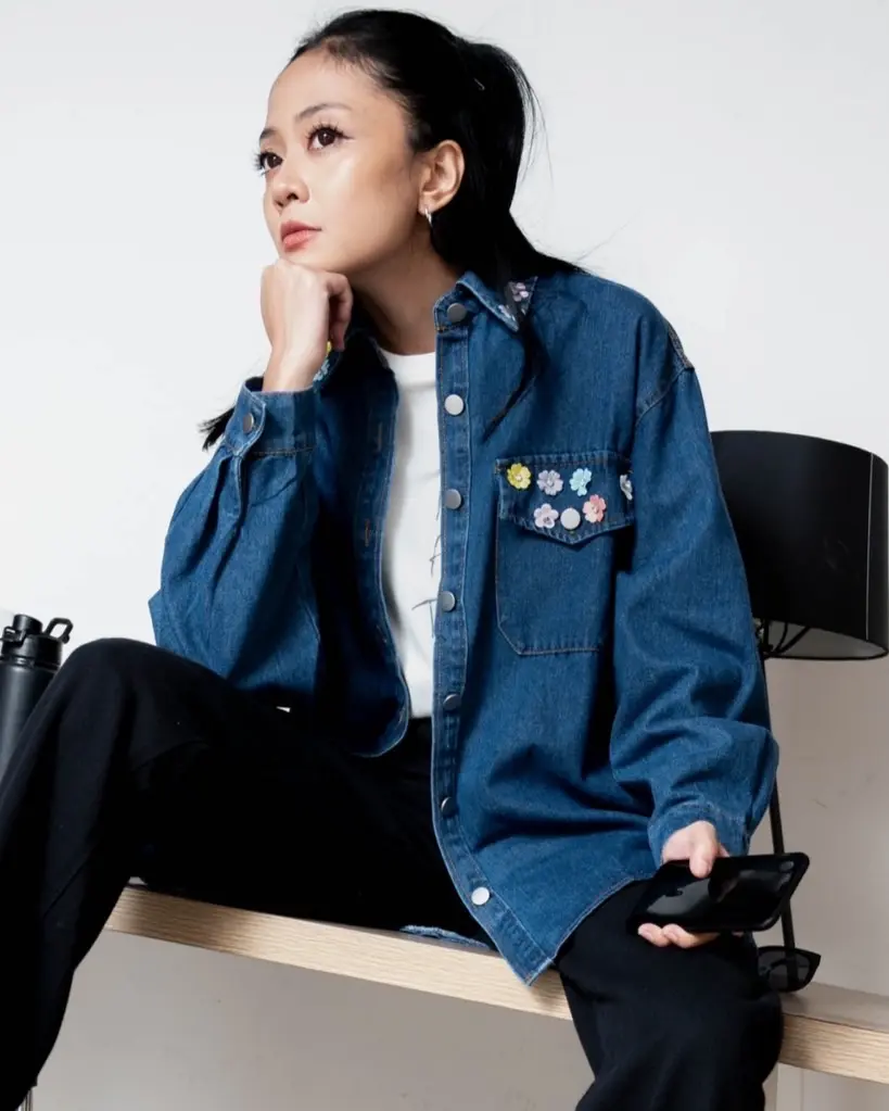 Yasfa Denim Shirt Dark Blue - Image 2