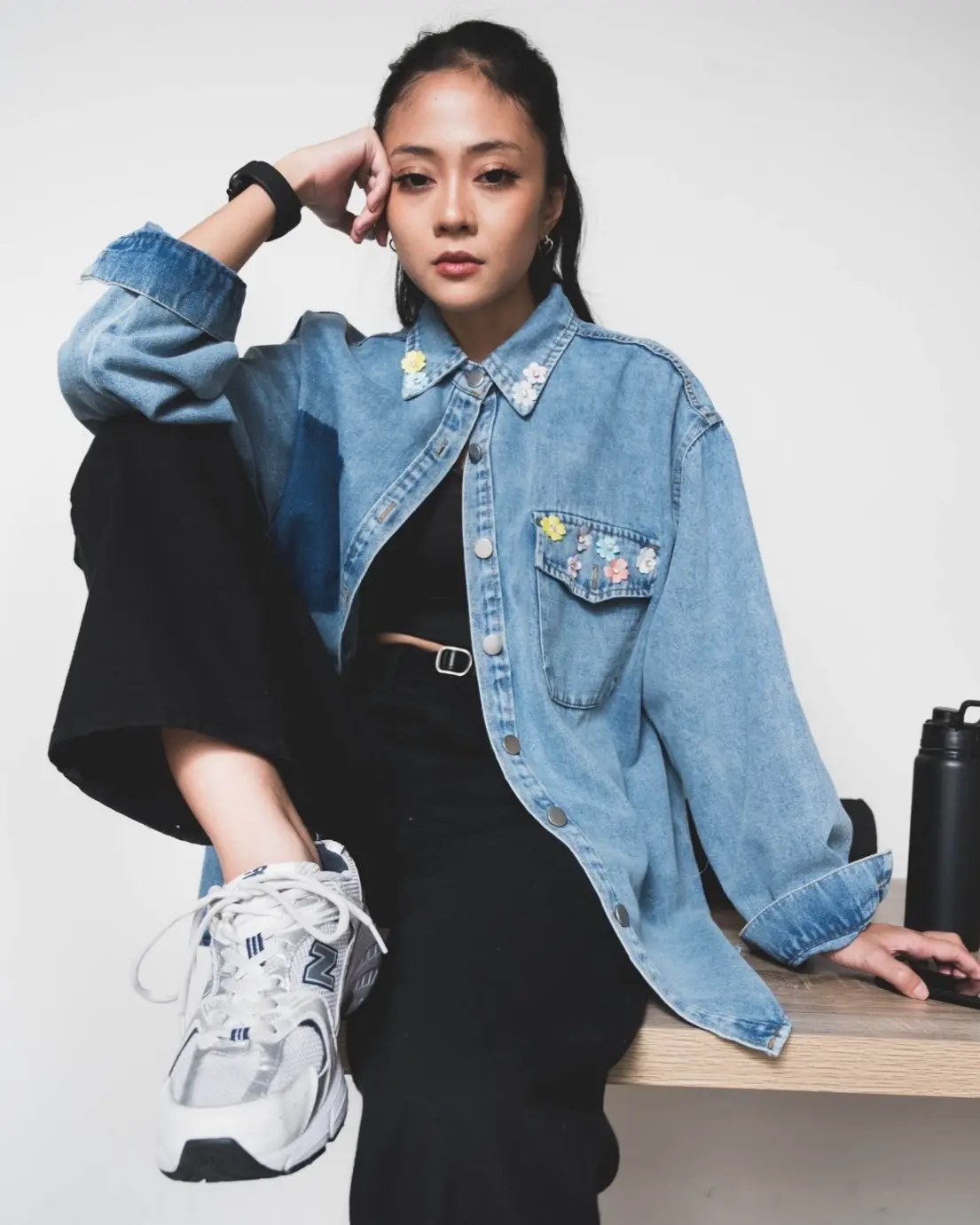 Yasfa Denim Shirt Light Blue