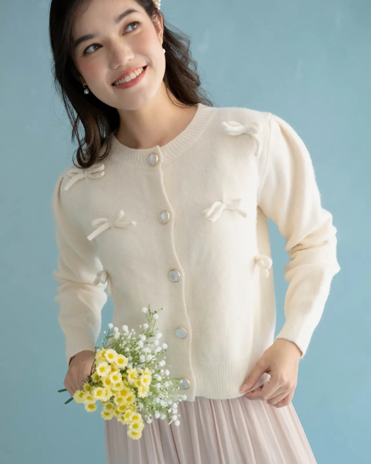 Yovela Cardigan Kode 116B Ivory