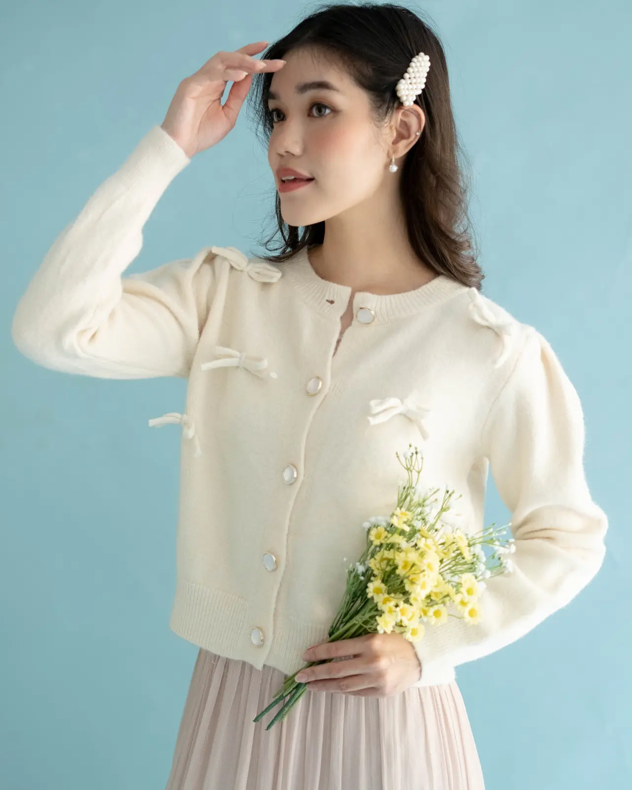 Yovela Cardigan Kode 116B Ivory - Image 3