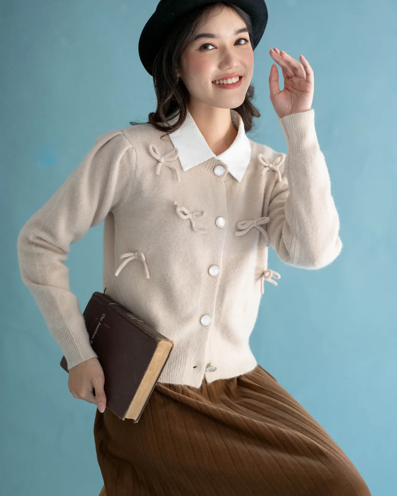 Yovela Cardigan Kode 116B Cream - Image 2