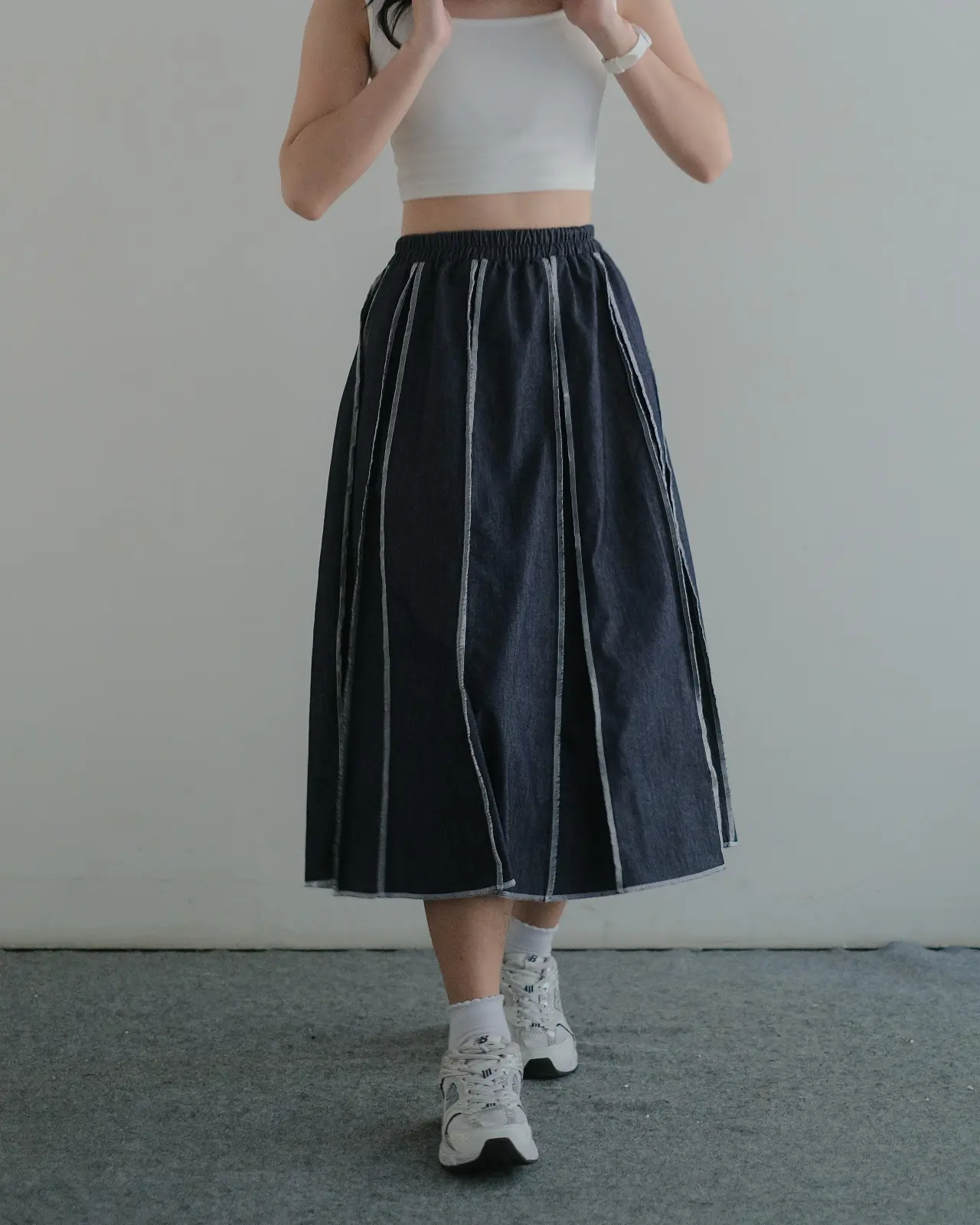 Nuke Midi Skirt Blue Denim