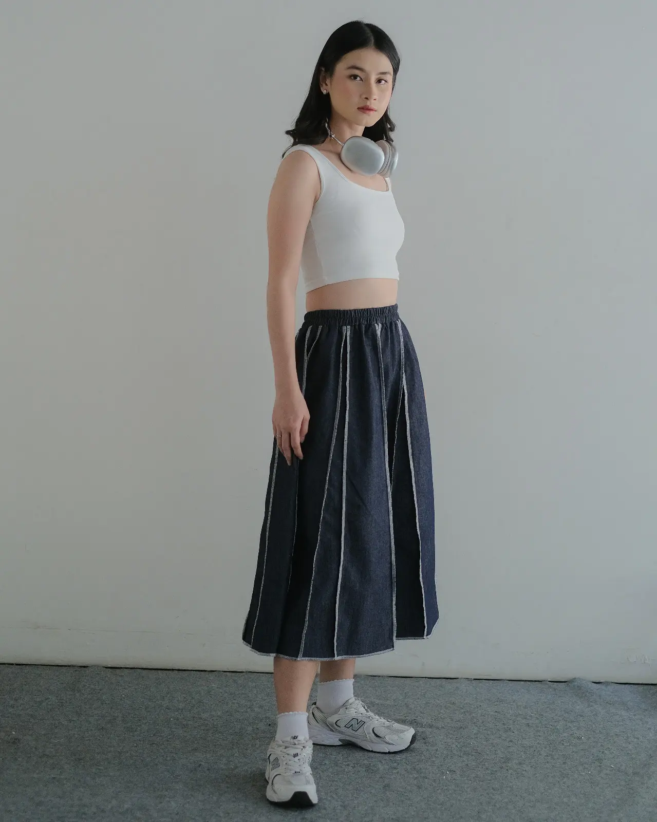 Nuke Midi Skirt Blue Denim - Image 3